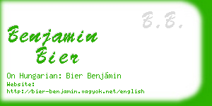 benjamin bier business card